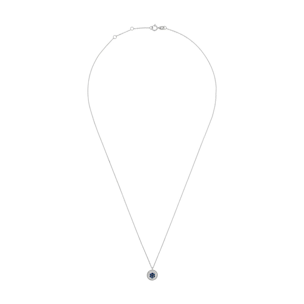 Collier "Bouclier" Diamant 0,07/20 et Saphir 0,18/7