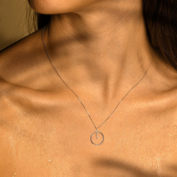 Collier "Cercle Prodigieux" Diamant 0,03/9 - Or Blanc