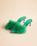 Pia In Green Suede