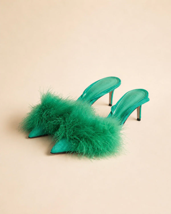 Pia In Green Suede