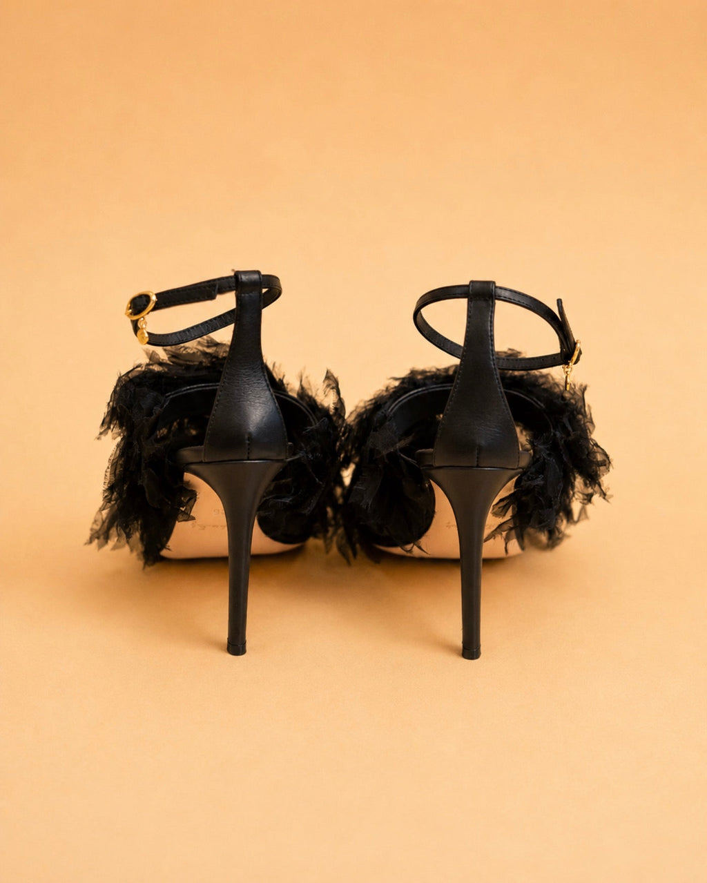 Baba Flat In Black Suede & Organza
