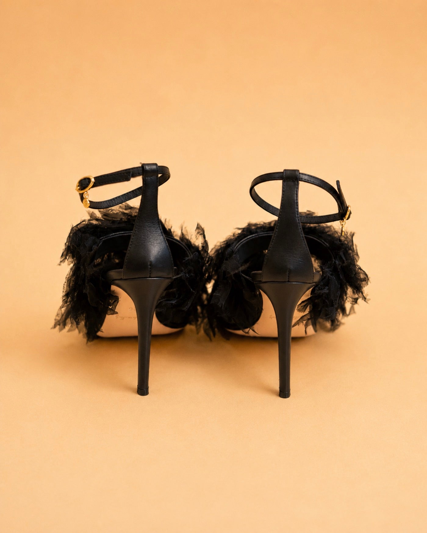 Baba Flat In Black Suede & Organza