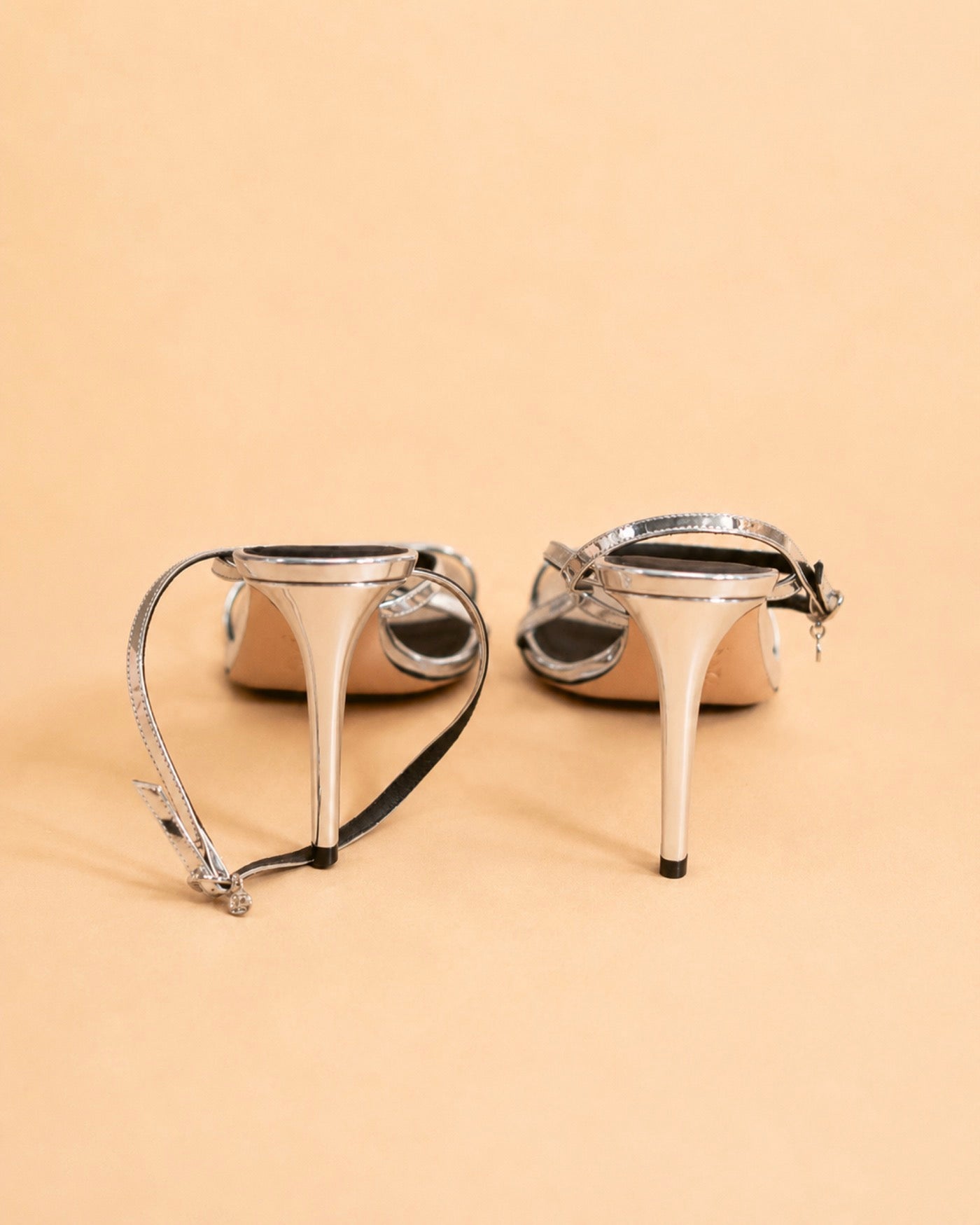 Aria In Silver Mirrored Leather