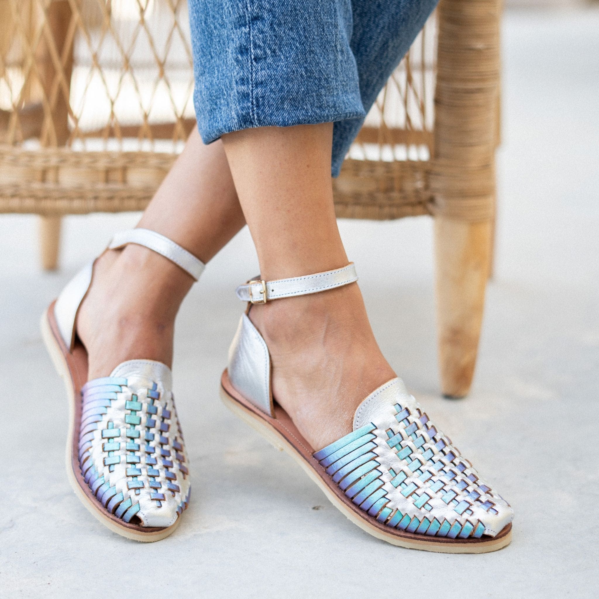 Huaraches Camila - Argent Blue Mermaid