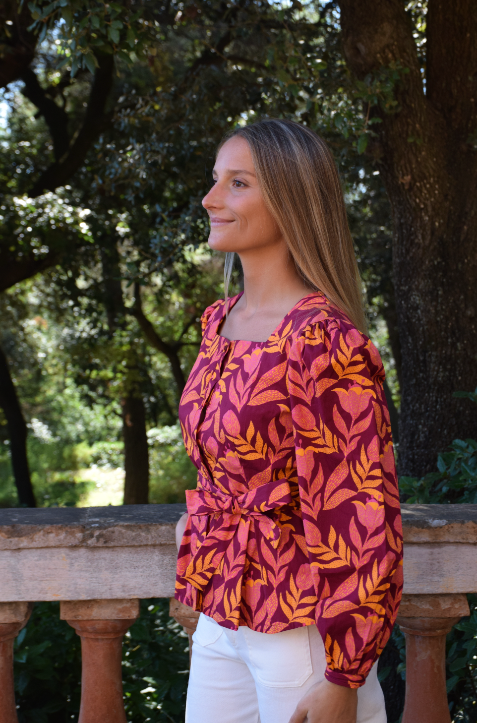 Blouse Beth Fleurs Bordeaux