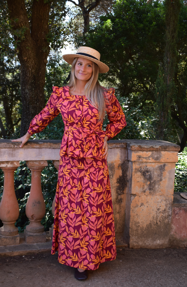Blouse Beth Fleurs Bordeaux