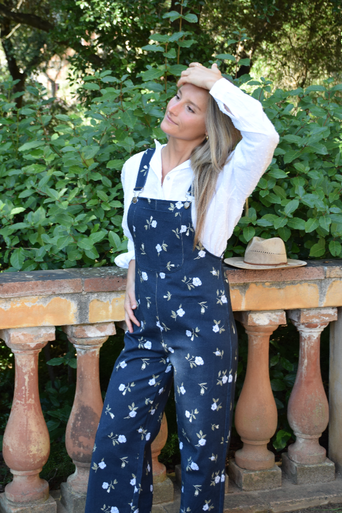Salopette Nina Fleurs Marine