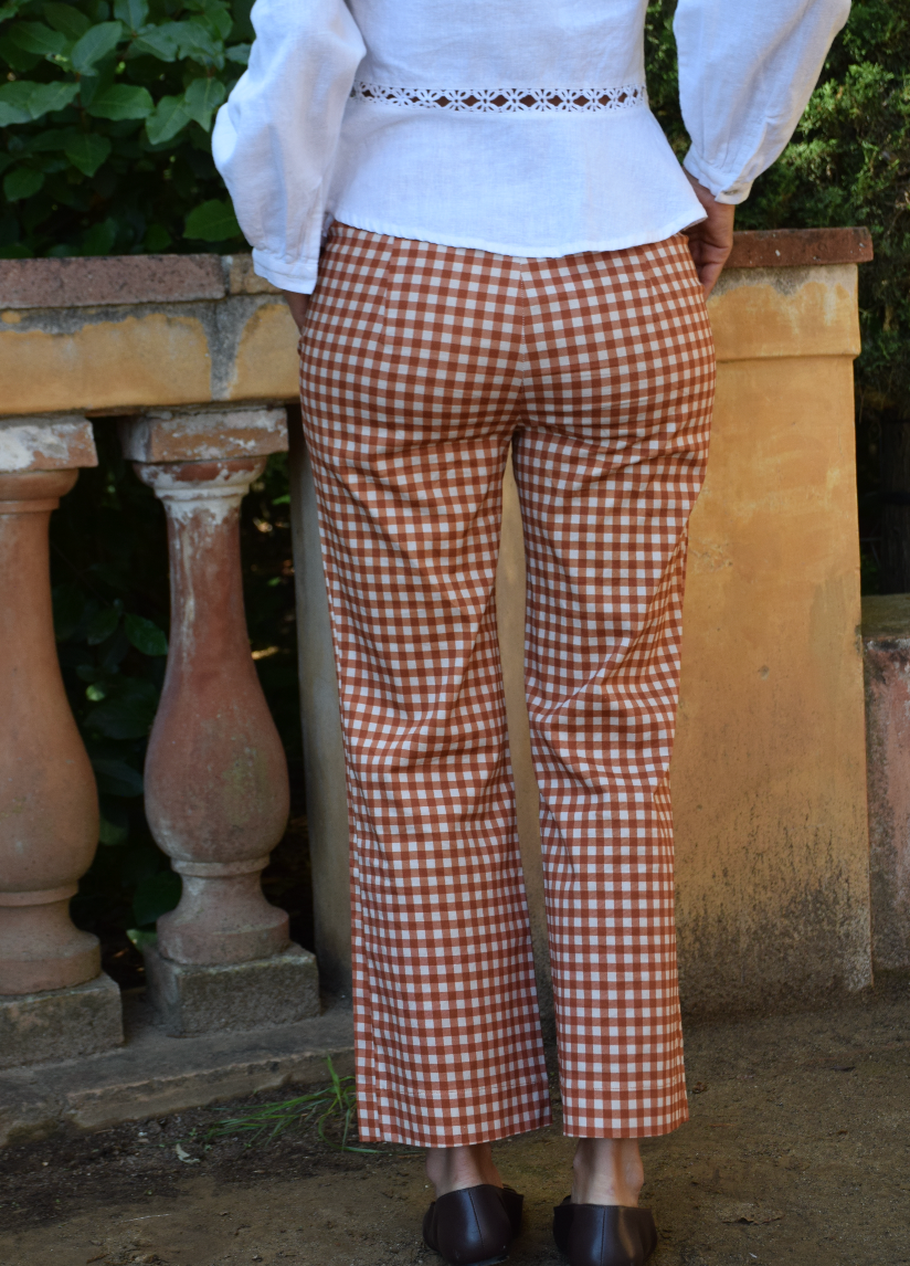 Pantalon Ares Vichy Terracotta