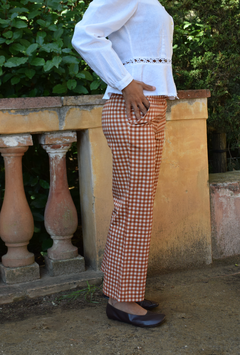 Pantalon Ares Vichy Terracotta
