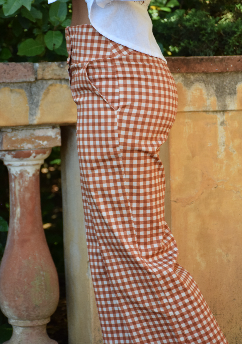 Pantalon Ares Vichy Terracotta