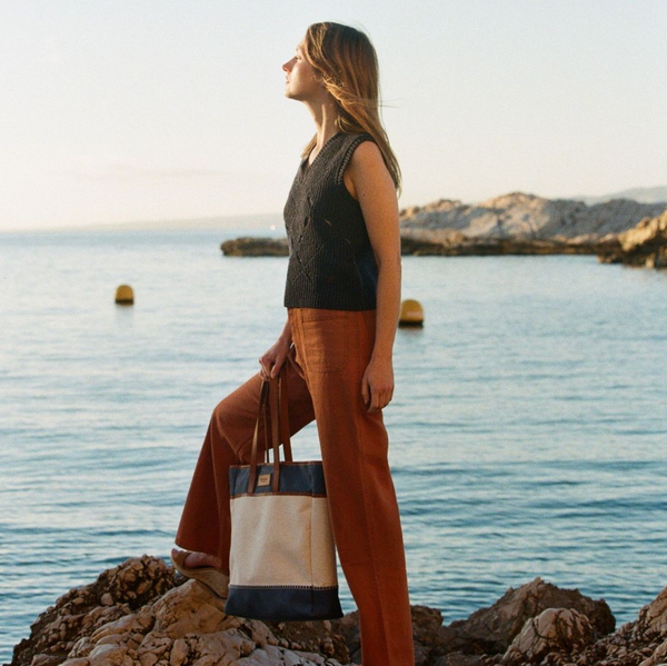 Sac A Main Le Tote Bag By Escadrille - Bleu - Femme