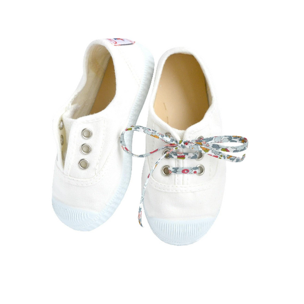 Chaussures Baskets Tennis En Toiles À Lacets Et Élastiques - Blanc - Mixte