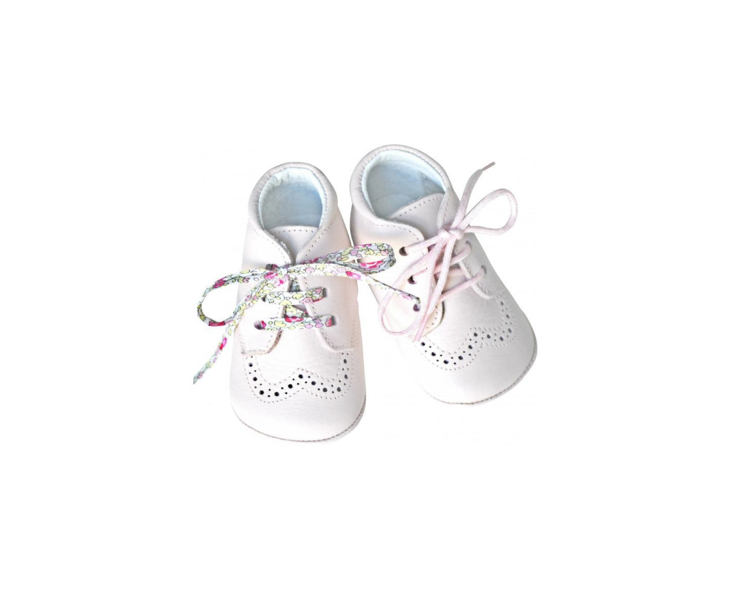Chaussons Bébé Souples Antidérapants Mini-Adonis - Cuir Rose Pâle - Fille