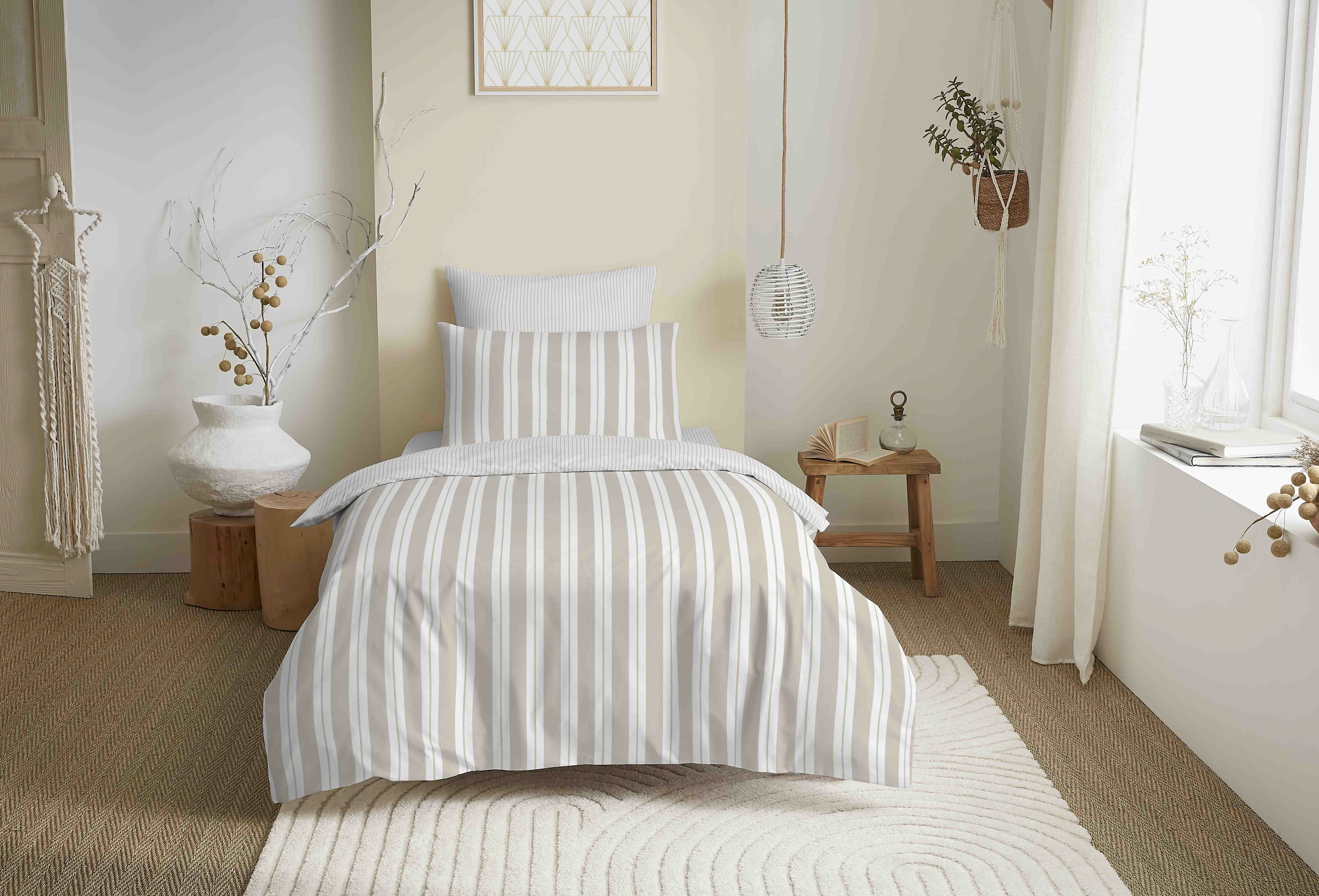 Pack Housse De Couette - 100% Coton - Florence Naturel