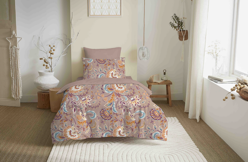 Pack Housse De Couette - 100% Coton - Bergame Nude