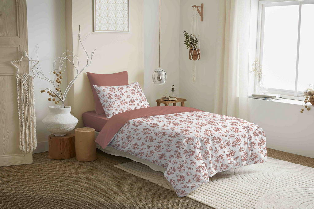 Pack Housse De Couette - 100% Coton - Eloise Abricot