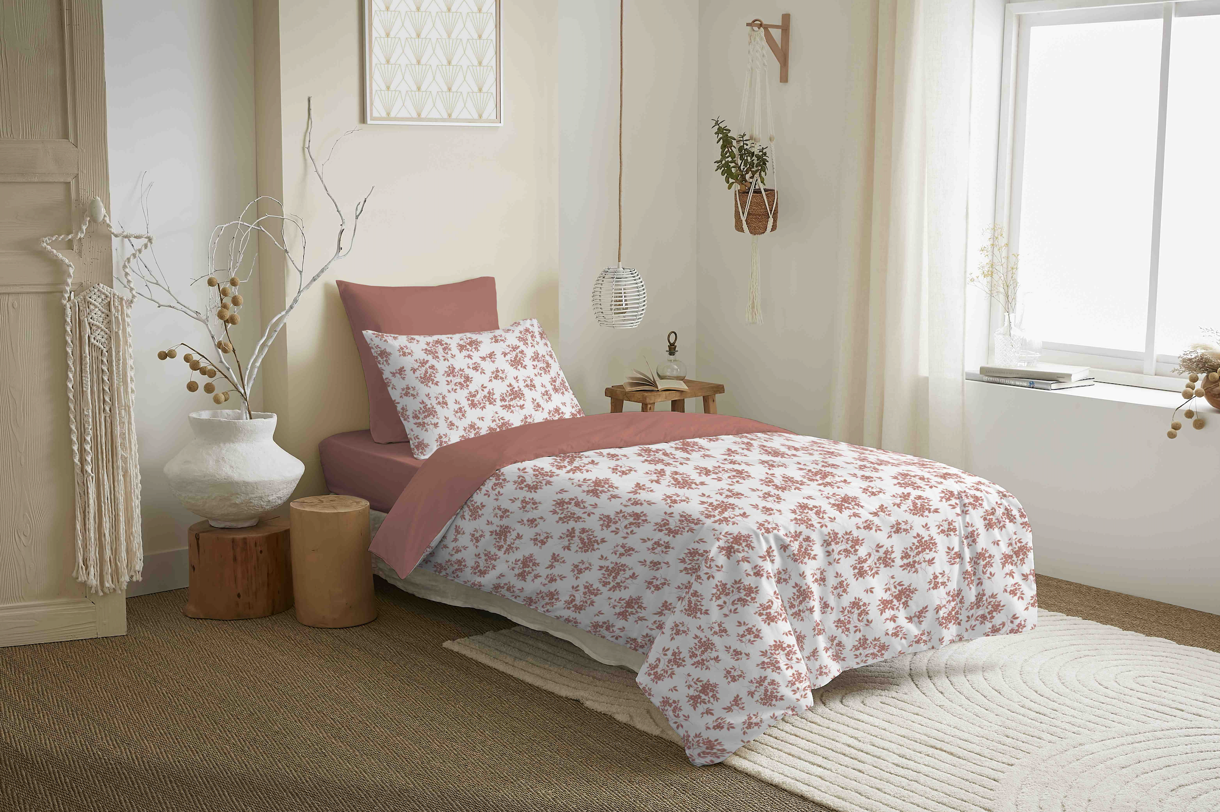 Pack Housse De Couette - 100% Coton - Eloise Abricot