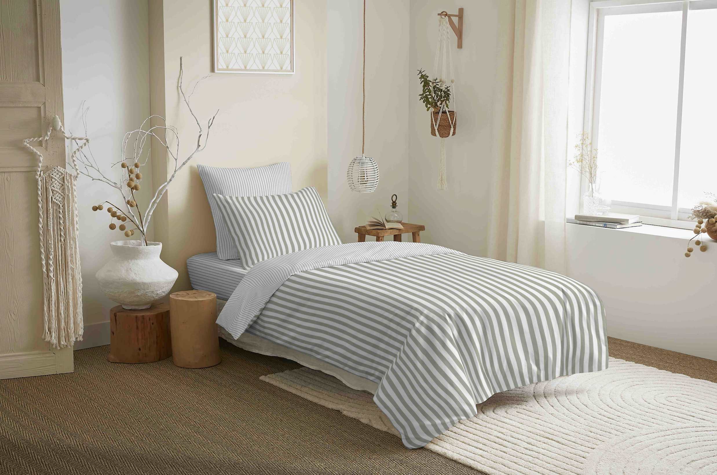 Pack Housse De Couette - 100% Coton - Palerme Eucalyptus