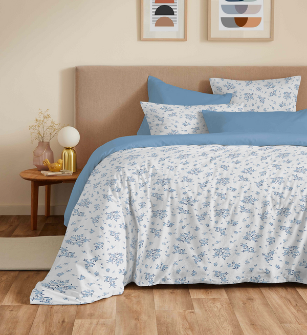 Pack Housse De Couette - 100% Coton - Louise Bleu