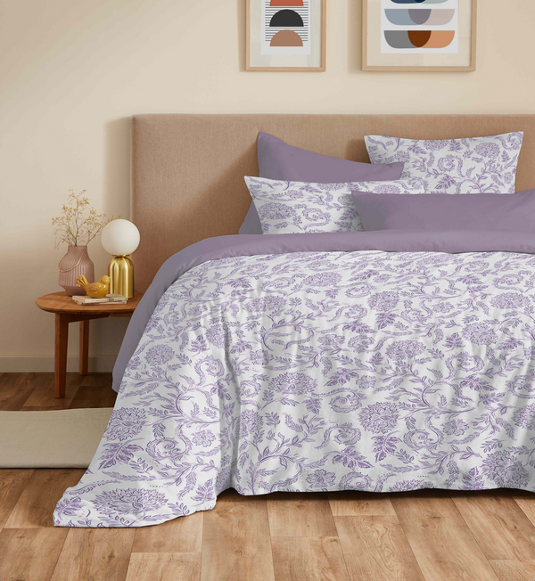 Pack Housse De Couette - 100% Coton - Salma Lavande