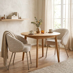 Pia - Lot De 2 Chaises - Tissu & Métal - Beige