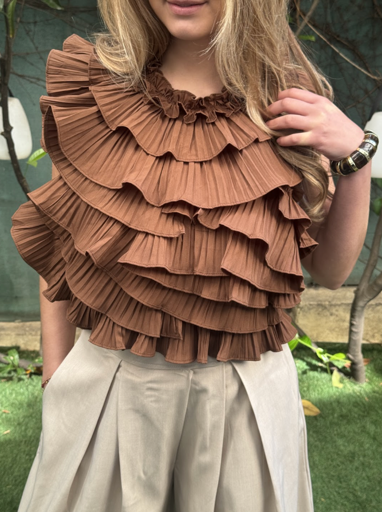Top Satine - Marron