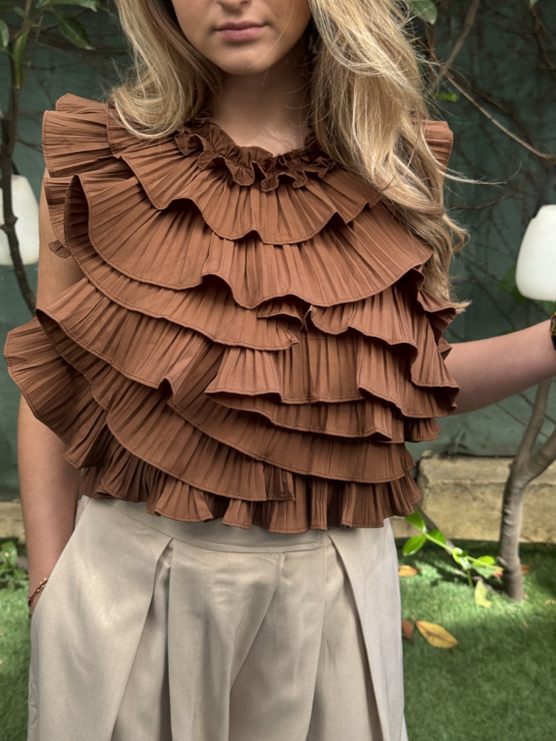 Top Satine - Marron