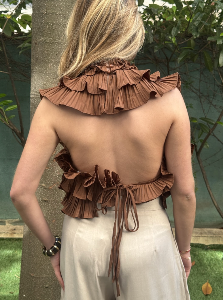 Top Satine - Marron