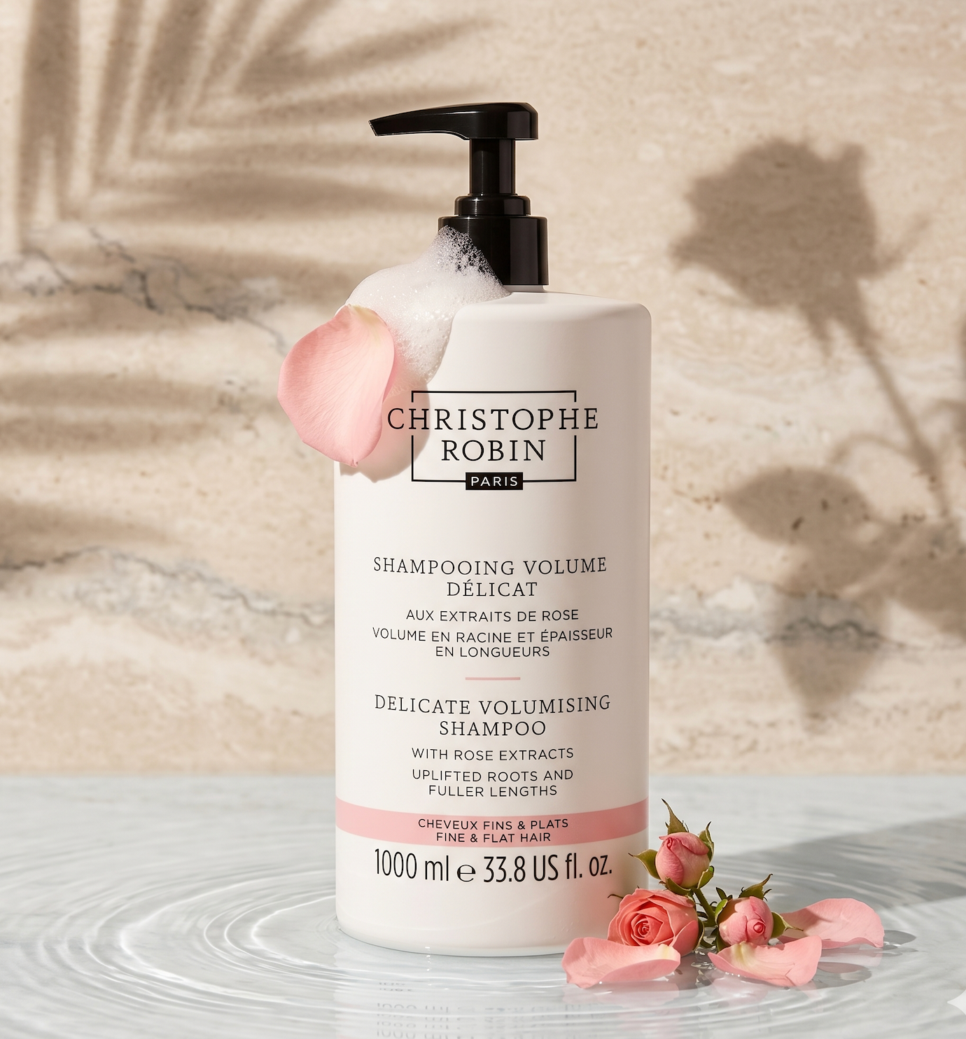 Shampooing Délicat Volume Aux Extraits De Rose - 1000Ml