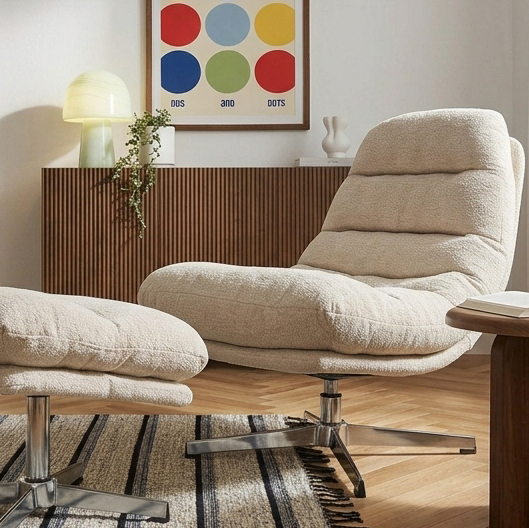 Themis - Fauteuil Rotatif 1 Place - Tissu Blanc