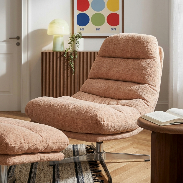 Themis - Fauteuil Rotatif 1 Place - Tissu Terracotta