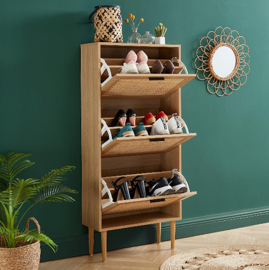 Amana - Meuble À Chaussures - Cannage Rotin