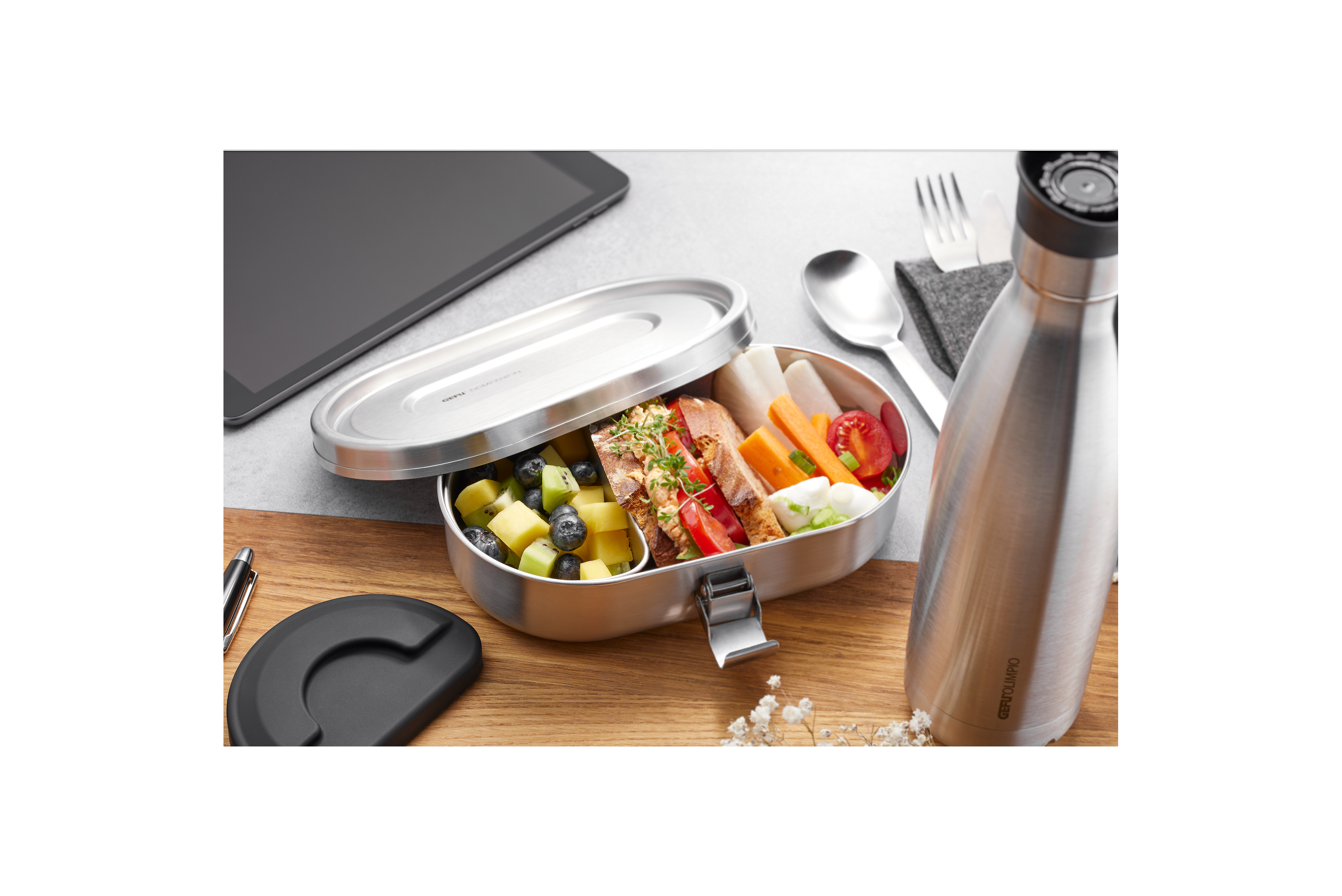 Companion - Lot De 2 Lunchboxes - Noir/Argent