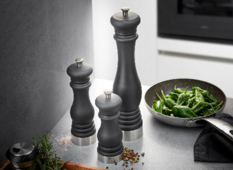 Flavio® - Moulin À Sel Ou À Poivre - 17cm - Noir/Argent