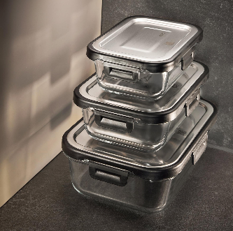 Milo - Set De 3 Boîtes De Conservation - Noir/Argent