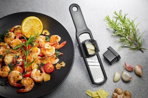 Rafino - Coupe-/Râpe Ail - Noir/Argent