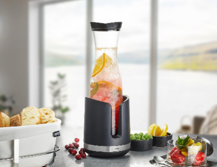 Smartline - Carafe "Smartline" - Verre - 1 L - Noir/Transparent