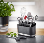 Smartline - Récipient Pour Les Ustensiles De Cuisine Avec Séparateur - Noir/Argent
