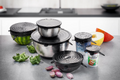 Viavo - Lot De 6 Couvercles En Silicone Flexifresh - Noir