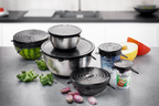 Viavo - Lot De 6 Couvercles En Silicone Flexifresh - Noir