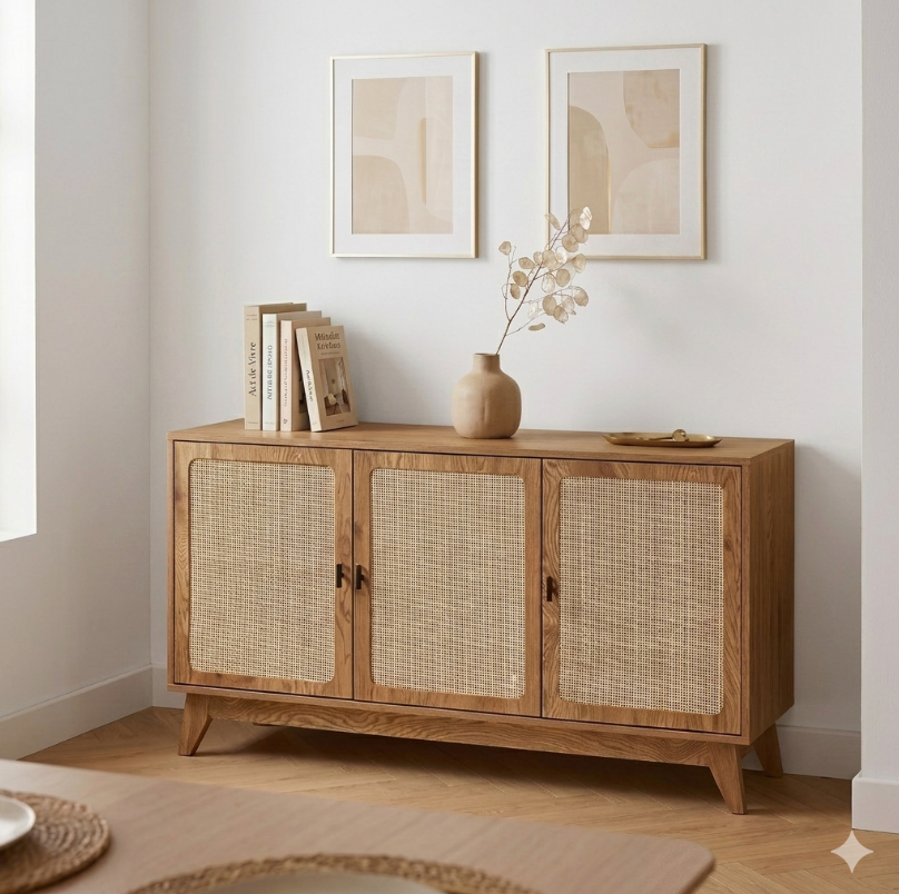 Alia - Buffet 3 Portes - Rotin Naturel