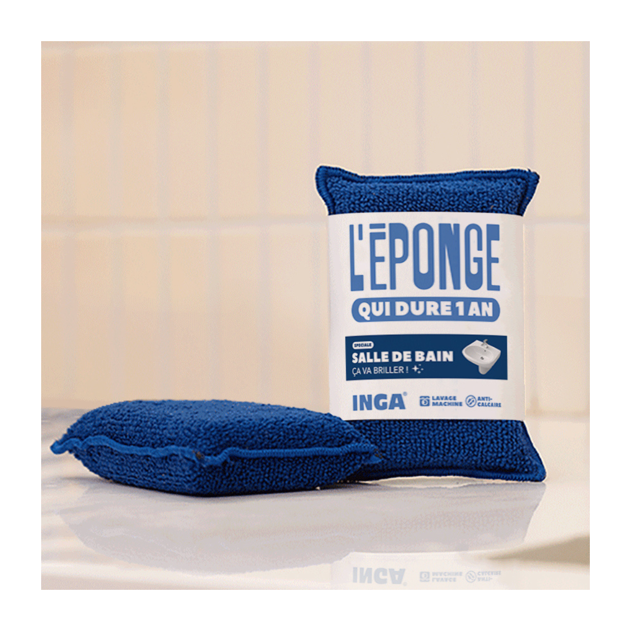 Duo D'Éponges Salle De Bain (avec ou sans support)