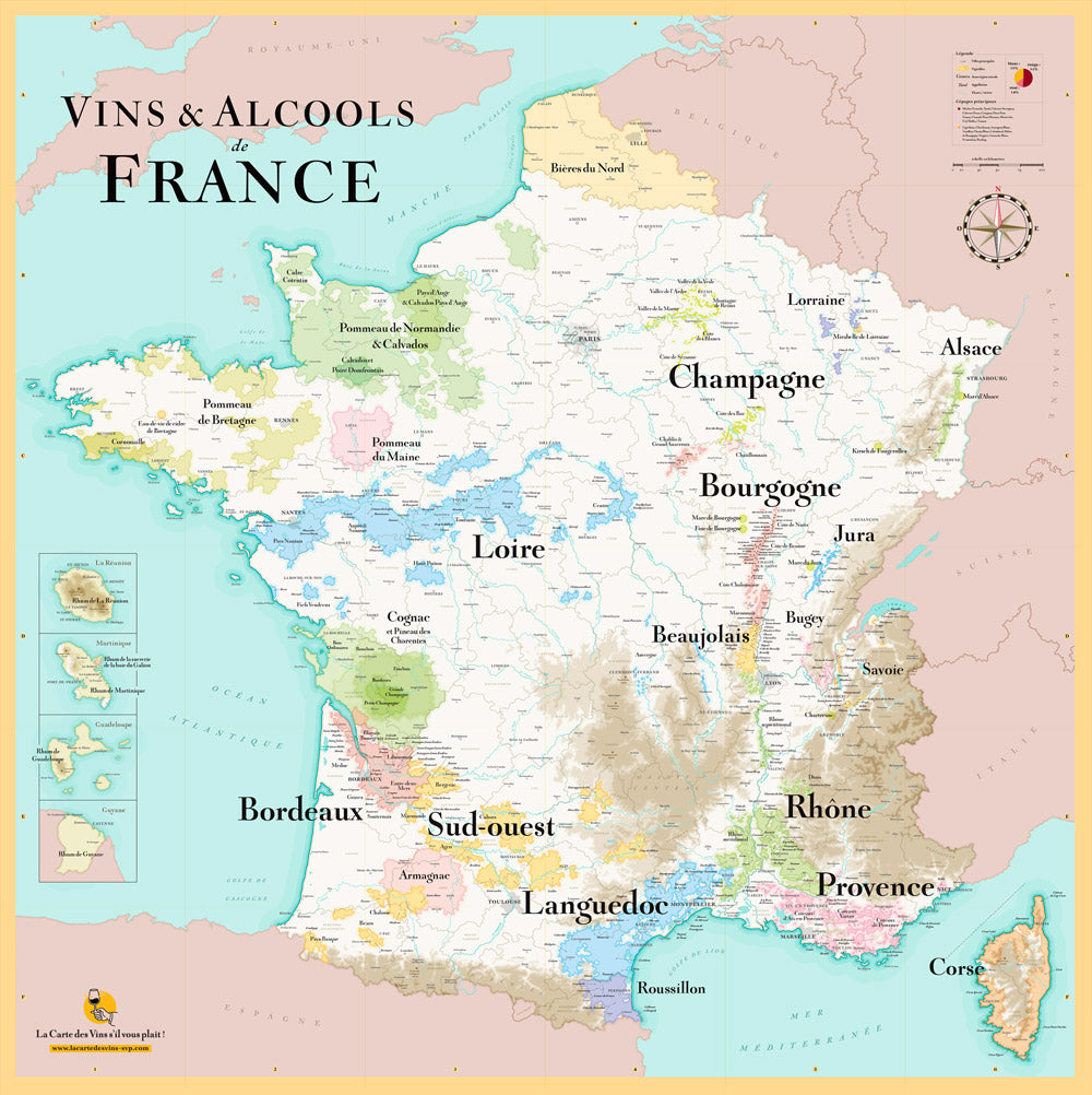 La Grande Carte Des Vins & Alcools De France Xl