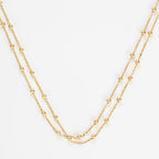 Chaine Boules Double En Or Jaune 375/1000 43Cm