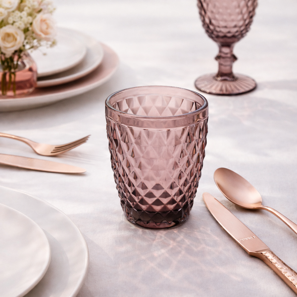 Strass Pourpre - Lot De 6 Gobelets 22 Cl - Verre Pressé - Pourpre