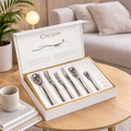 Coffre Bois - Coffret De Rangement 48 À 98 Couverts - Bois - Blanc/Bois