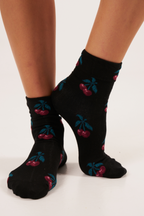 Chaussettes Cerises - Noir