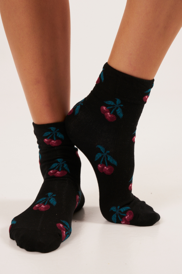 Chaussettes Cerises - Noir