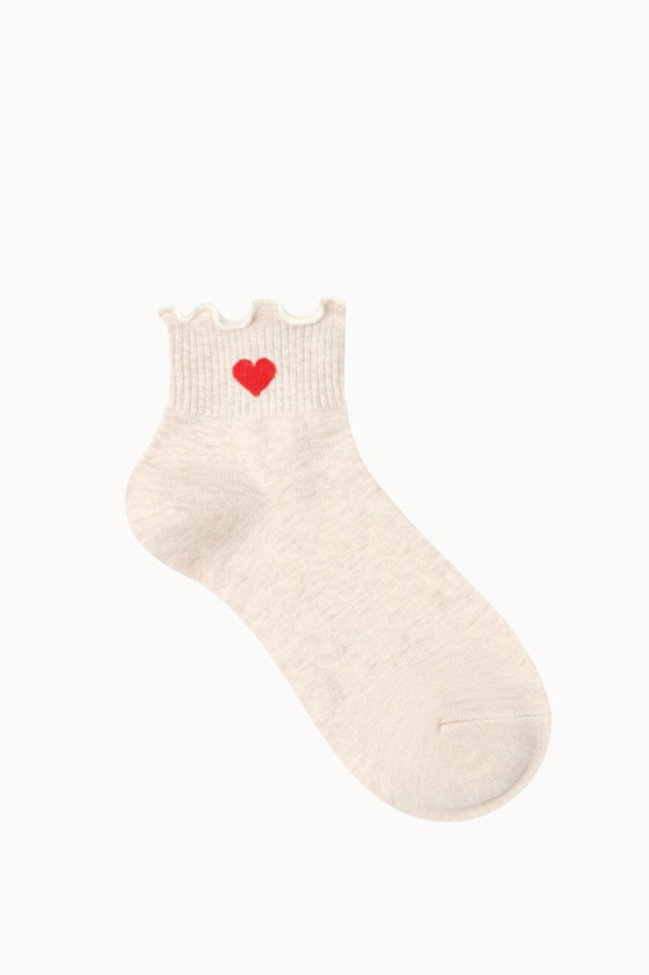 Chaussettes Cœur Volant - Ecru