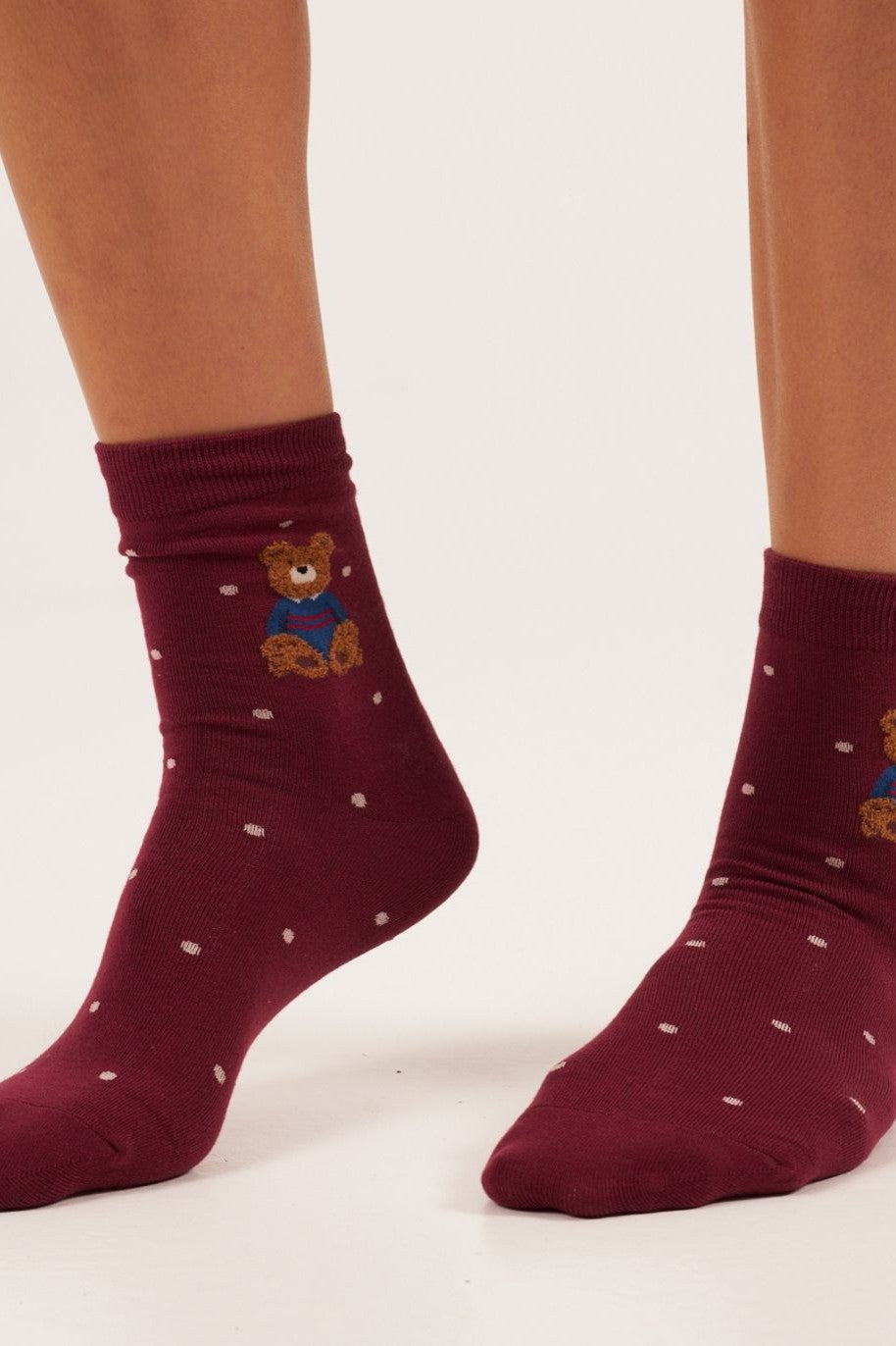 Chaussettes Teddy - Rouge